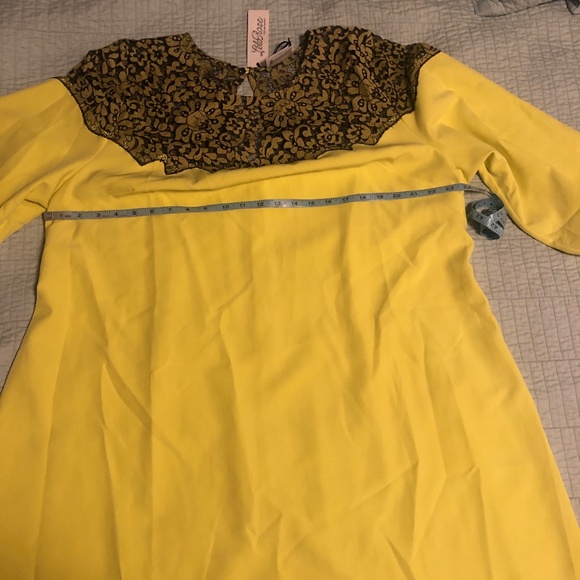 NWT Lela Rose for Lane Bryant 22 Plus Size Swing Dress Black Lace Yellow - Picture 9 of 13